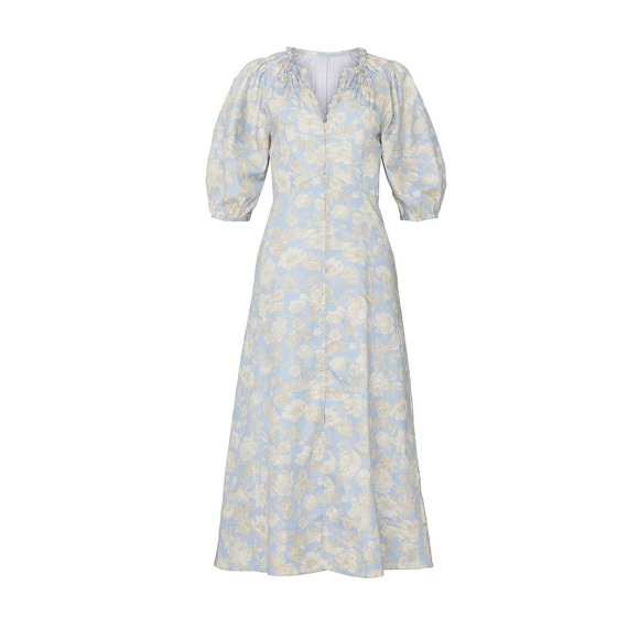 Rebecca Taylor Dresses & Skirts - Rebecca Taylor Dress Womens 6 Floral Button Front Midi Puff Sleeve Boho‎ Chic